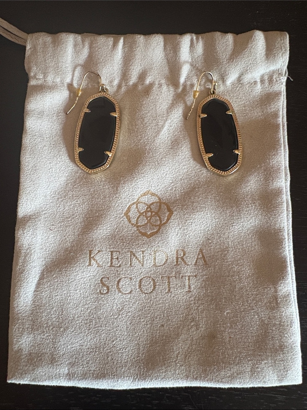 Kendra Scott Gold and Black Elle Drop Earrings